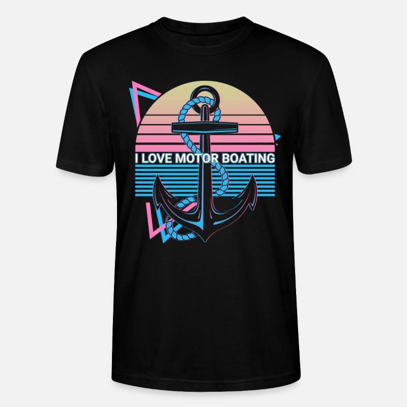 Bootfahren Retro - Stanley/Stella Unisex Bio-T-Shirt CRAFTER - Schwarz