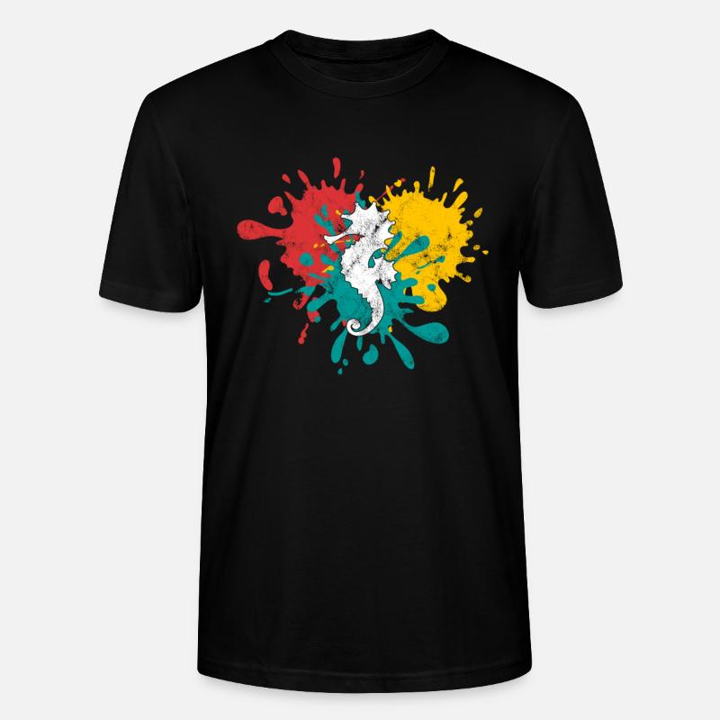 Seepferdchen - Stanley/Stella Unisex Bio-T-Shirt CRAFTER - Schwarz