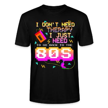 Années 80 Nostalgie Disco 1980 Fête Années 80 - T-shirt bio CRAFTER Stanley Stella Unisexe - noir - Devant - Alina (178cm) & Michal (187cm)