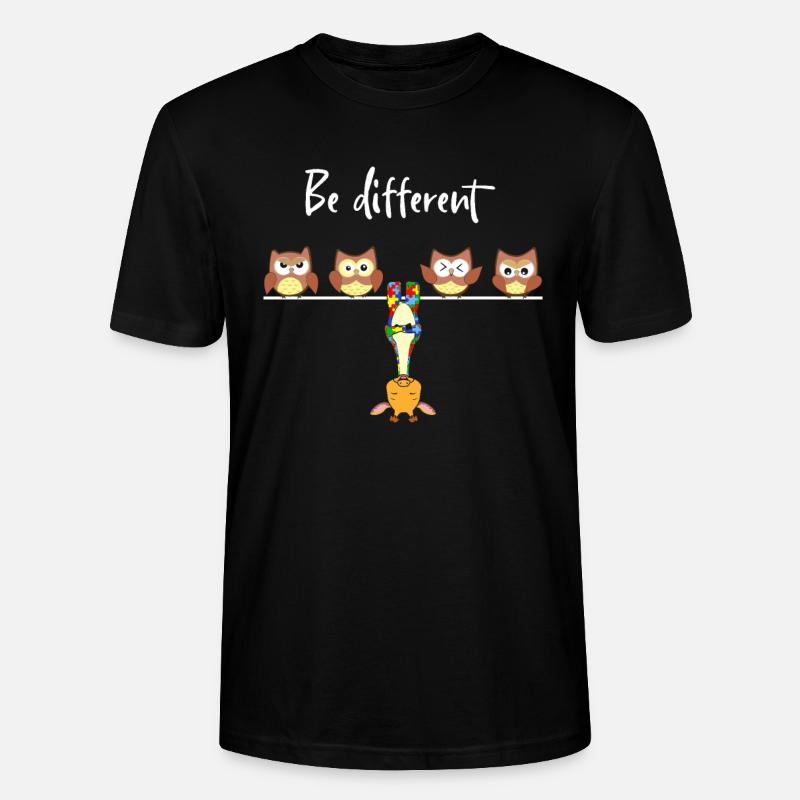Be Different Giraffe Puzzle Autismus - Stanley/Stella Unisex Bio-T-Shirt CRAFTER - Schwarz