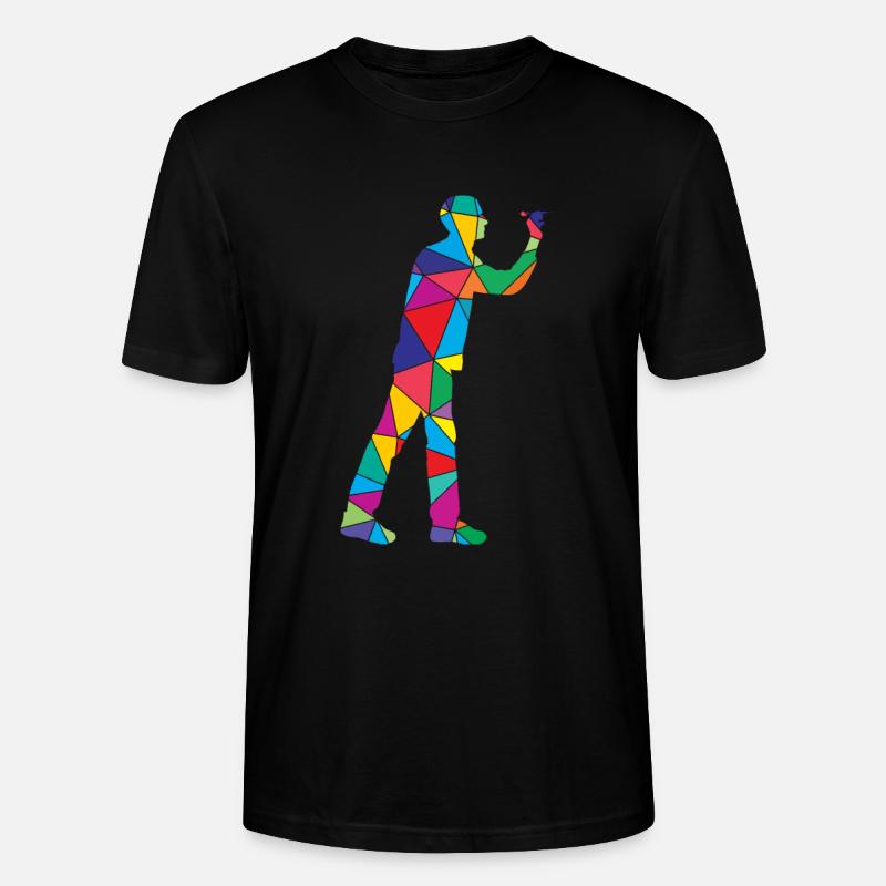 Fléchette polygonale polygonale basse - T-shirt bio CRAFTER Stanley Stella Unisexe - noir