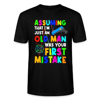 Laser Tag Grandpa Laser Gun Laser Beam - T-shirt bio CRAFTER Stanley Stella Unisexe - noir - Devant - Alina (178cm) & Michal (187cm)