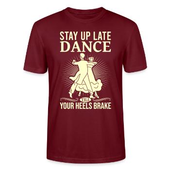 Dance Training Ballroom Couple Dance - Stanley/Stella CRAFTER Unisex Organic T-Shirt - burgundy - Front - Alina (178cm) & Michal (187cm)