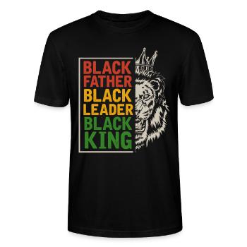 Père Noir Hommes Afro Lion Africain - T-shirt bio CRAFTER Stanley Stella Unisexe - noir - Devant - Alina (178cm) & Michal (187cm)