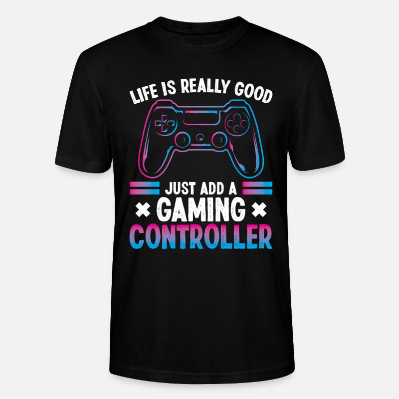 La vie est vraiment belle il suffit d’ajouter un jeu - T-shirt bio CRAFTER Stanley Stella Unisexe - noir