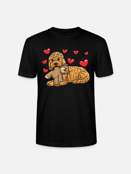 Kawaii Cockapoo Hund Mit Kuscheltier - Stanley/Stella Unisex Bio-T-Shirt CRAFTER - Schwarz