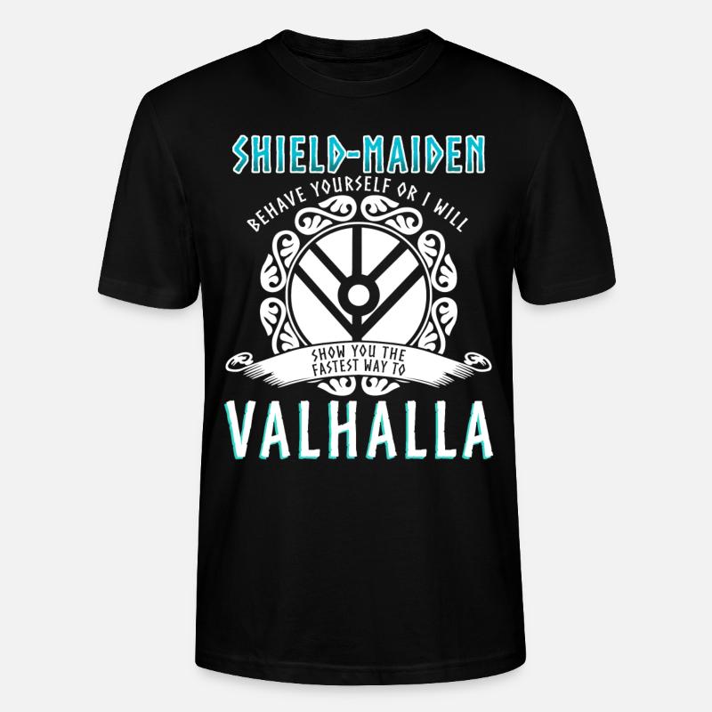 Schildmaid Spruch Wikinger - Stanley/Stella Unisex Bio-T-Shirt CRAFTER - Schwarz