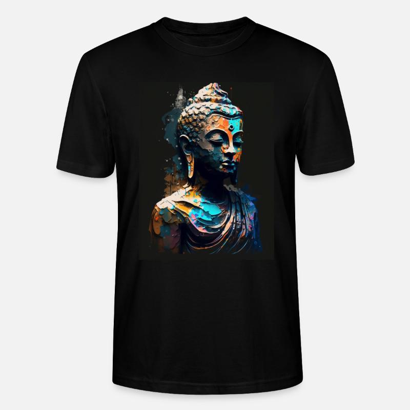 Abstrakte Buddha-Statue - Stanley/Stella Unisex Bio-T-Shirt CRAFTER - Schwarz