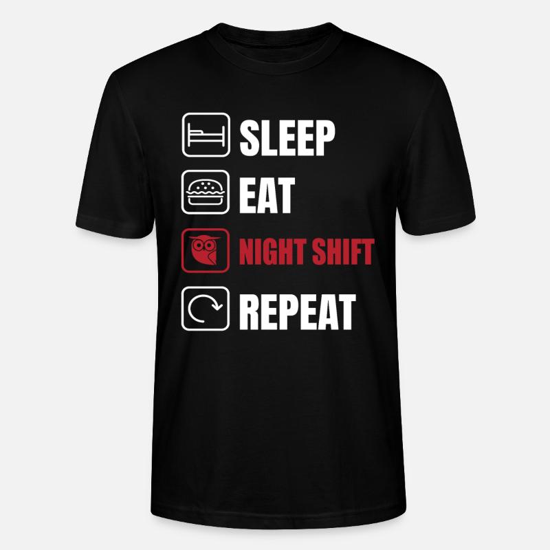 T-shirt drôle de Night Shift - T-shirt bio CRAFTER Stanley Stella Unisexe - noir