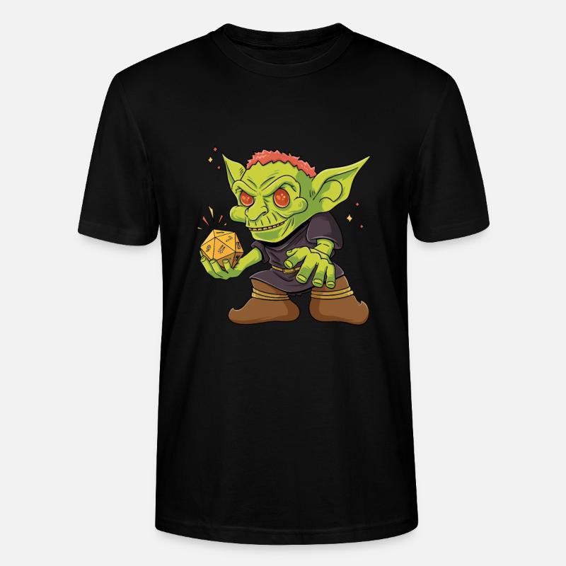 Goblin Orc D20 Cube Design pour un RPG GAMER - T-shirt bio CRAFTER Stanley Stella Unisexe - noir