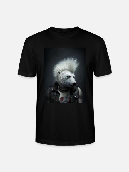 Cooler Punk Eisbär - Stanley/Stella Unisex Bio-T-Shirt CRAFTER - Schwarz