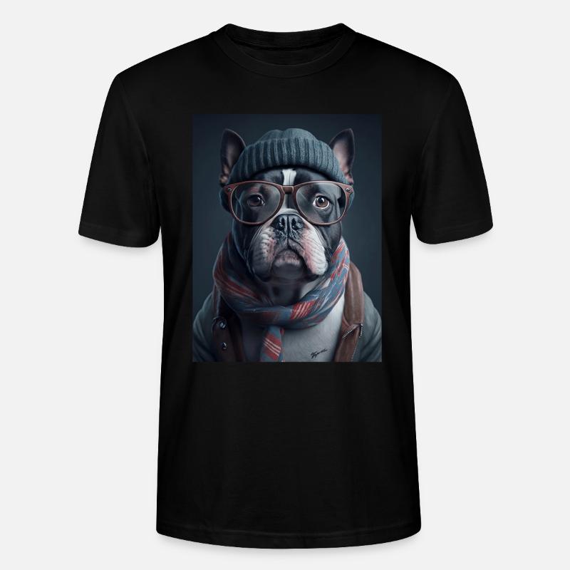 Cooler Hipster-Hund - Stanley/Stella Unisex Bio-T-Shirt CRAFTER - Schwarz