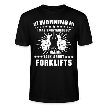 Stapler Staplerfahrer - Stanley/Stella Unisex Bio-T-Shirt CRAFTER - Schwarz - Vorne - Alina (178cm) & Michal (187cm)