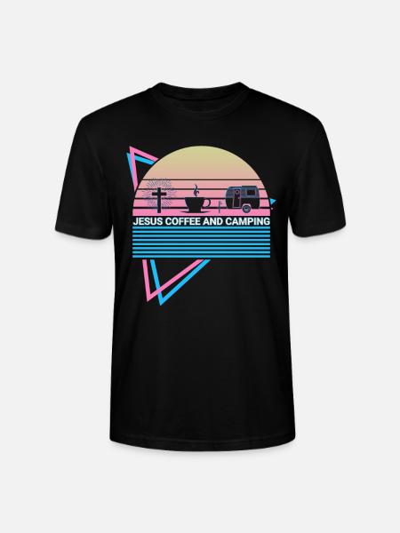 Christian Camper Camping Retro - Stanley/Stella CRAFTER Unisex Organic T-Shirt - black