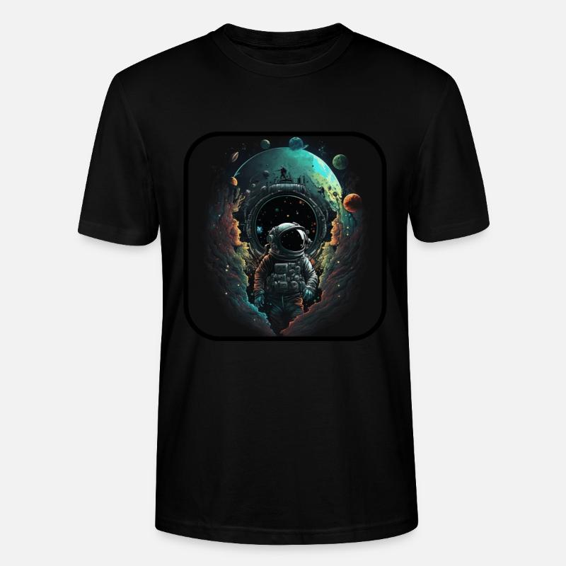 Abstract Astronaut - Stanley/Stella Unisex Bio-T-Shirt CRAFTER - Schwarz