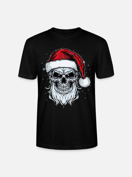 Święty Mikołaj Czaszka Boże Narodzenie Horror Metal Rock n Ro - Ekologiczna koszulka typu unisex Stanley/Stella CRAFTER - czarny