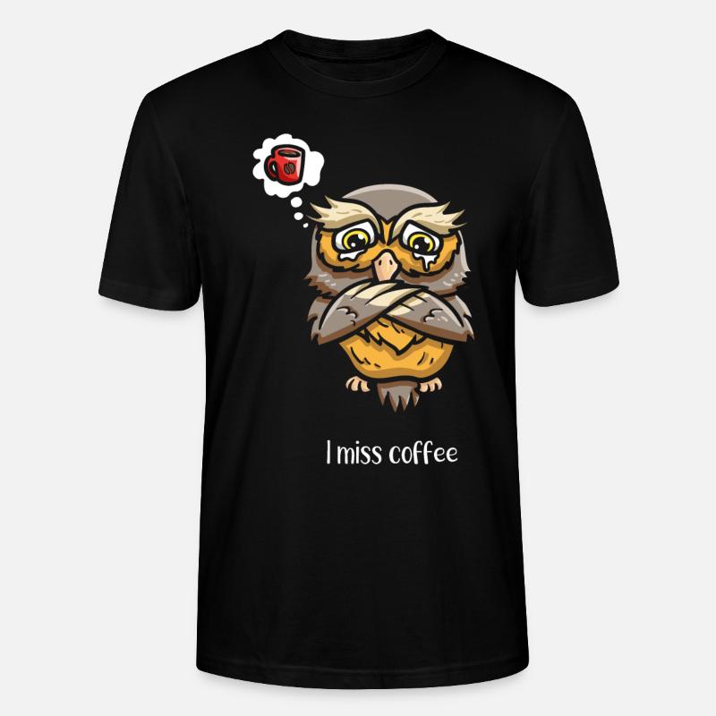 Coffeeholic Owl Whisperer - T-shirt bio CRAFTER Stanley Stella Unisexe - noir