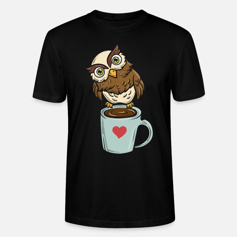 Caffeinated Night Bird Caffeine - Stanley/Stella CRAFTER Unisex Organic T-Shirt - black