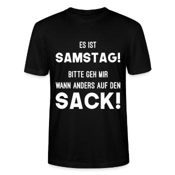 Samstag Sack Nerven - Stanley/Stella Unisex Bio-T-Shirt CRAFTER - Schwarz - Vorne - Alina (178cm) & Michal (187cm)