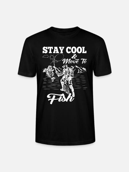Stay cool & move to fishing - - Stanley/Stella CRAFTER Unisex Organic T-Shirt - black