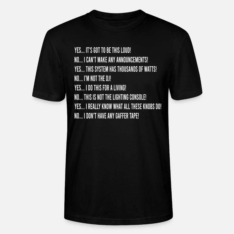Tontechniker Tontechnik Musik - Stanley/Stella Unisex Bio-T-Shirt CRAFTER - Schwarz