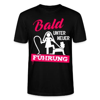 Junggesellenabschied Bräutigam T-Shirt JGA Männer - Stanley/Stella Unisex Bio-T-Shirt CRAFTER - Schwarz - Vorne - Alina (178cm) & Michal (187cm)