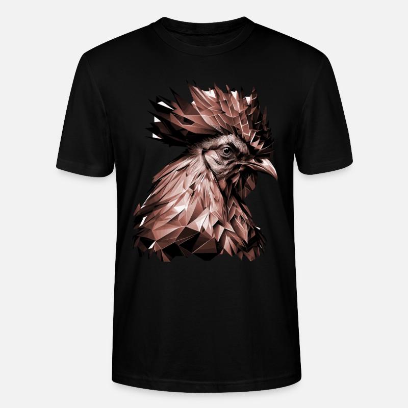 Geometric Chicken Head Abstract Polygonal - Stanley/Stella Unisex Bio-T-Shirt CRAFTER - Schwarz