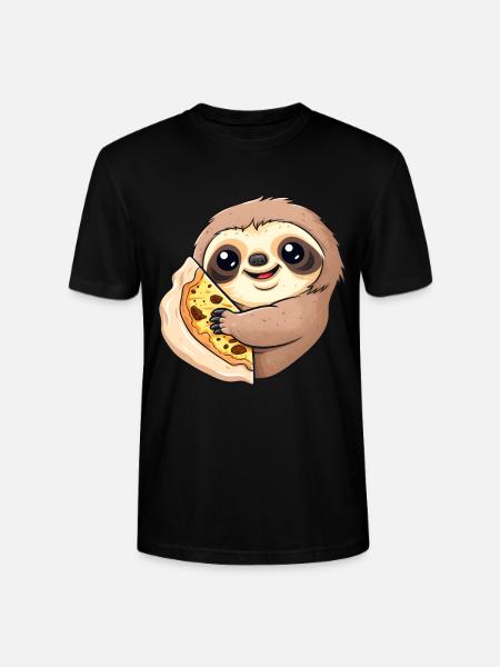 Pizza Sloth Pizza Lover - Stanley/Stella CRAFTER Unisex Organic T-Shirt - black