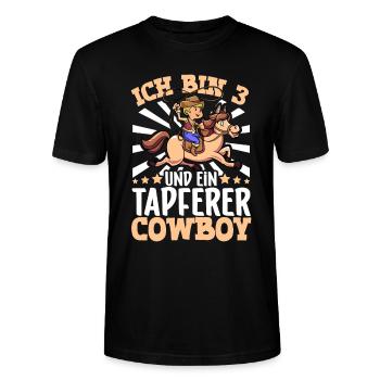 Ich bin 3 - Jungen Cowboy - Stanley/Stella Unisex Bio-T-Shirt CRAFTER - Schwarz - Vorne - Alina (178cm) & Michal (187cm)