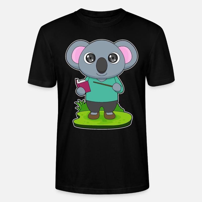Koala Teacher Pointer - Stanley/Stella CRAFTER Unisex Organic T-Shirt - black