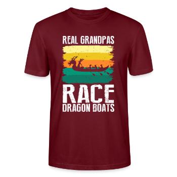 Course de bateaux chinois pour les entraîneurs de bateaux-dragons - T-shirt bio CRAFTER Stanley Stella Unisexe - bordeaux - Devant - Alina (178cm) & Michal (187cm)