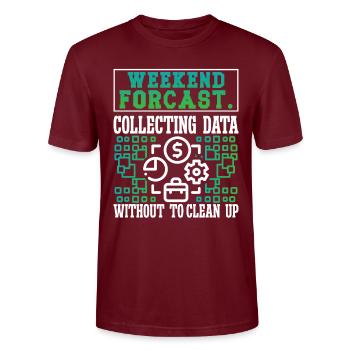 Collecting Data - Stanley/Stella Unisex Bio-T-Shirt CRAFTER - Burgunderrot - Vorne - Alina (178cm) & Michal (187cm)