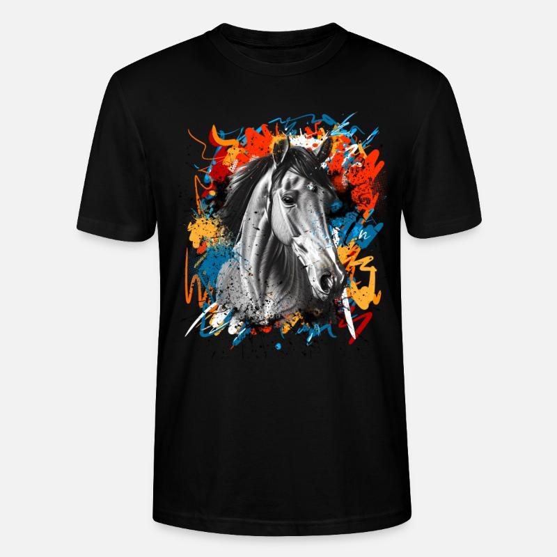 Pferd - Stanley/Stella Unisex Bio-T-Shirt CRAFTER - Schwarz