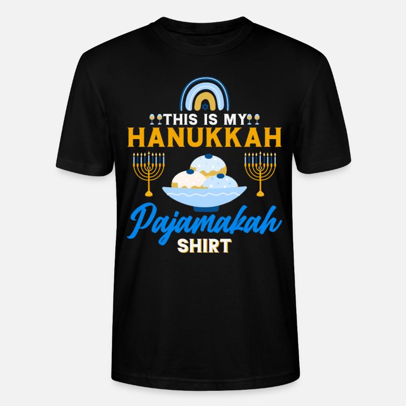 Hanoukka Hanoukka Dreidel Latkes Hanoukka - T-shirt bio CRAFTER Stanley Stella Unisexe - noir