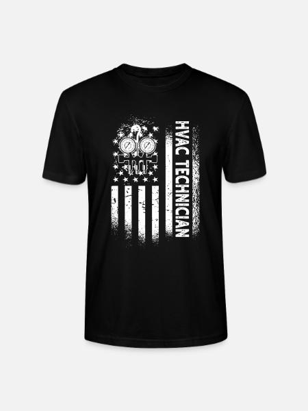American Hlk Technician Usa Flag - Stanley/Stella CRAFTER Unisex Organic T-Shirt - black