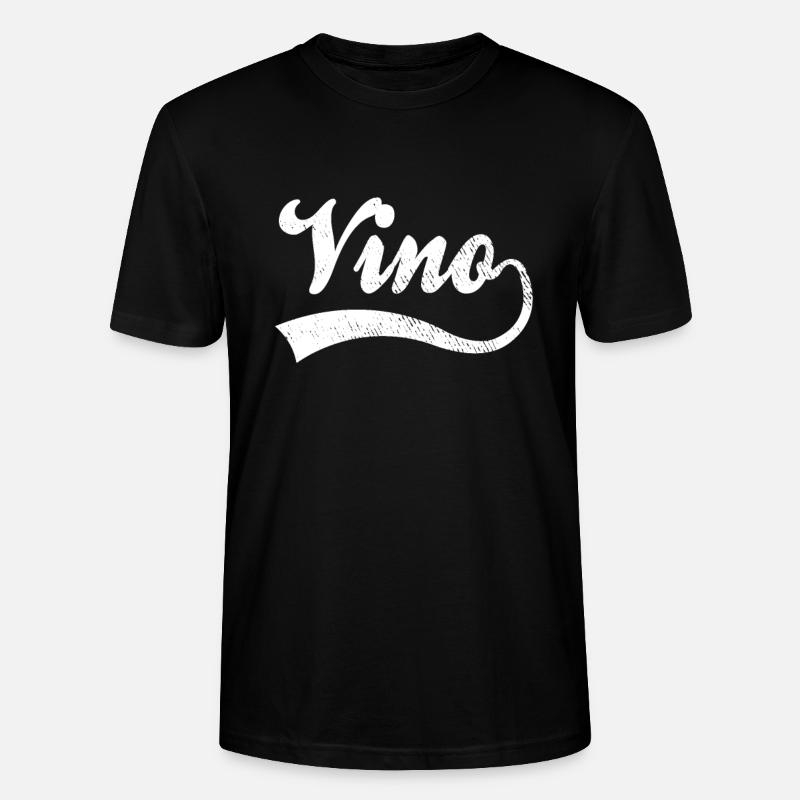 Lettrage Vino vin - T-shirt bio CRAFTER Stanley Stella Unisexe - noir