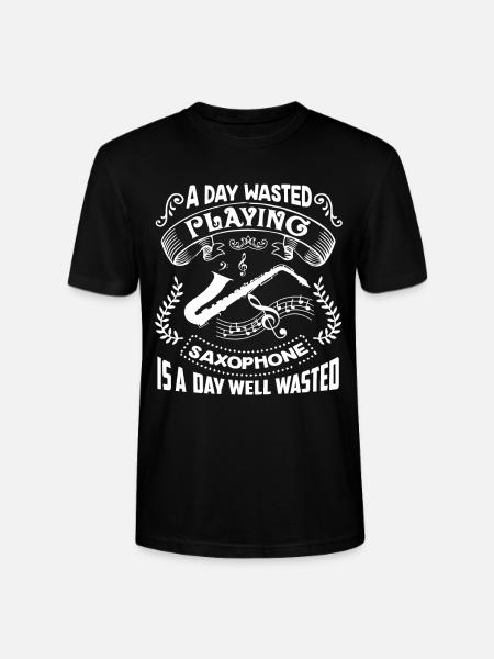 Saxophone A Day Playing Saxophone - Stanley/Stella CRAFTER Unisex Organic T-Shirt - black