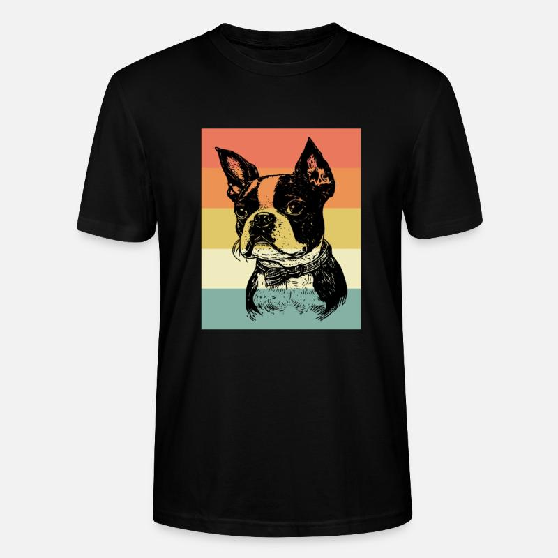 Boston Terrier - Stanley/Stella Unisex Bio-T-Shirt CRAFTER - Schwarz