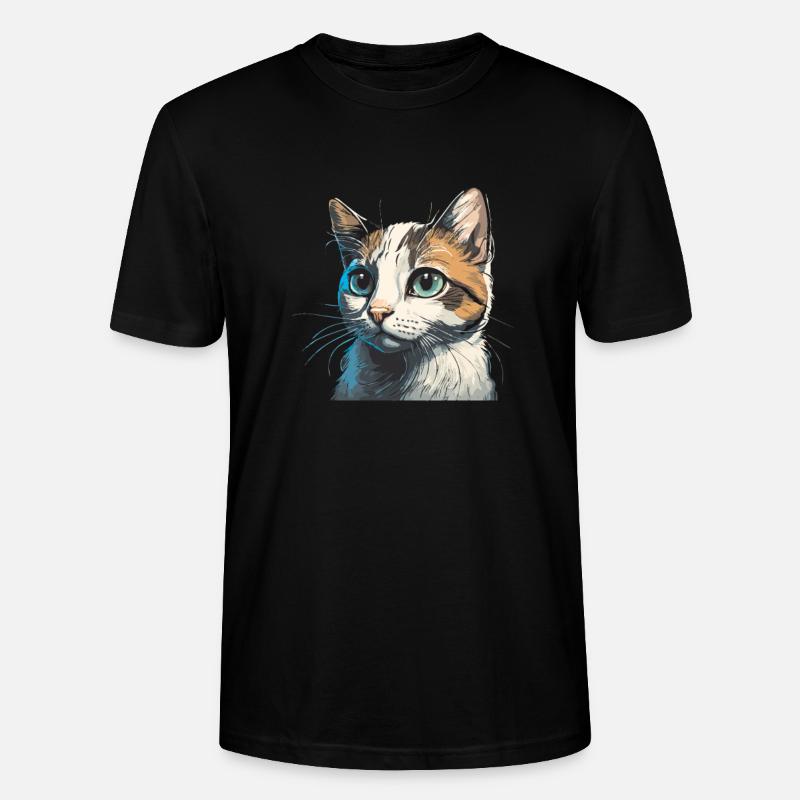 Dessin de chat mignon - T-shirt bio CRAFTER Stanley Stella Unisexe - noir