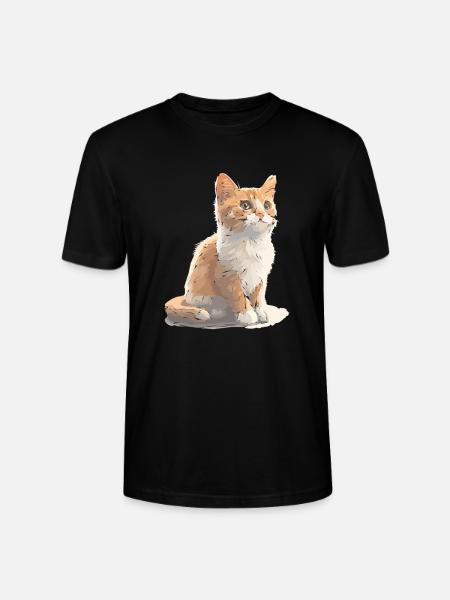Cat cute cat drawing - Stanley/Stella CRAFTER Unisex Organic T-Shirt - black