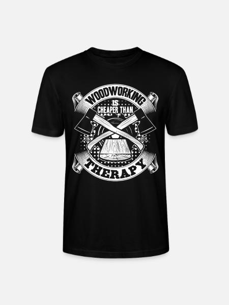Woodworker Woodworking Therapy - Stanley/Stella CRAFTER Unisex Organic T-Shirt - black