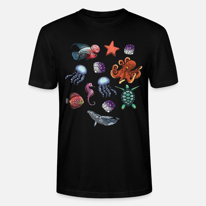 Fisch Saison Meerestier Meer - Stanley/Stella Unisex Bio-T-Shirt CRAFTER - Schwarz