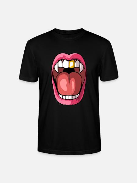Funny Dracula Vampire Teeth - Stanley/Stella CRAFTER Unisex Organic T-Shirt - black