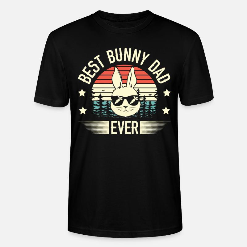 Bester Bunny Dad Ever Rabbit Lover Vatertag - Stanley/Stella Unisex Bio-T-Shirt CRAFTER - Schwarz