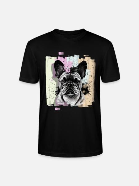 French Bulldog Frenchie - Stanley/Stella CRAFTER Unisex Organic T-Shirt - black