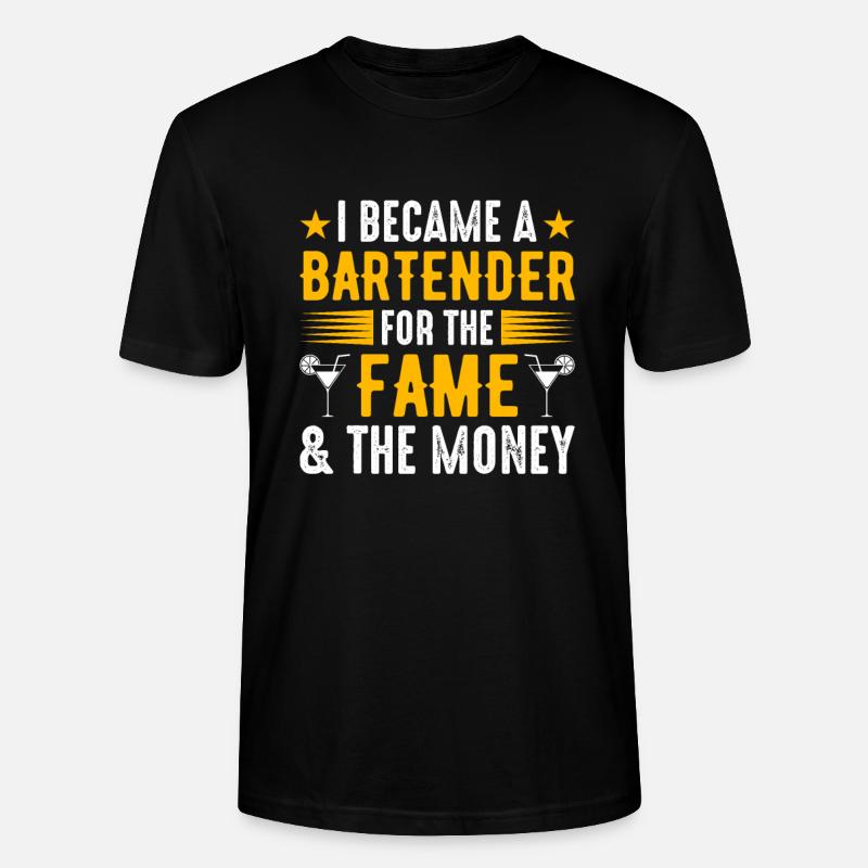 Waitress Bartender Waiter Server - Stanley/Stella CRAFTER Unisex Organic T-Shirt - black