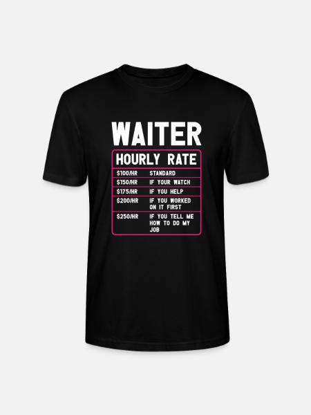 Waitress Bartender Waiter Server - Stanley/Stella CRAFTER Unisex Organic T-Shirt - black