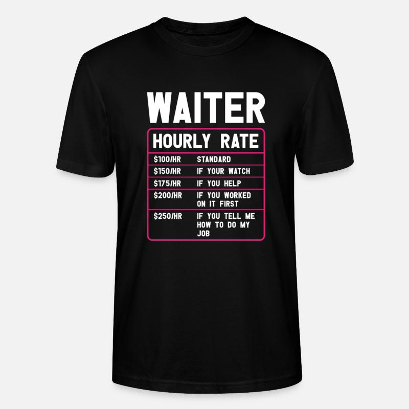 Serveuse Barman Serveur serveur - T-shirt bio CRAFTER Stanley Stella Unisexe - noir