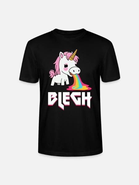 Blegh Heavy Metal Metalcore Unicorn - Stanley/Stella CRAFTER Unisex Organic T-Shirt - black