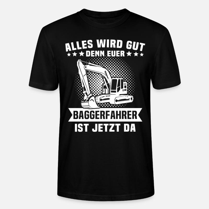 Baggerfahrer Bagger - Stanley/Stella Unisex Bio-T-Shirt CRAFTER - Schwarz